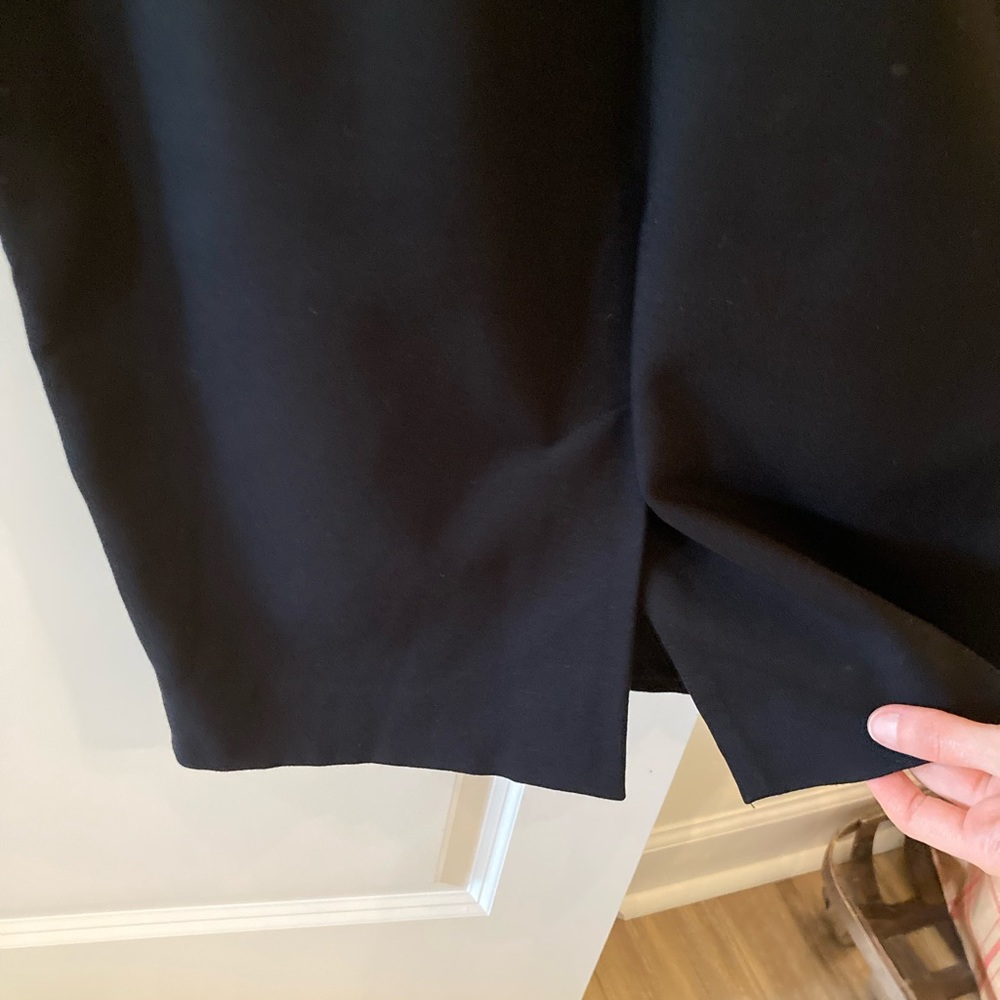 Eileen Fisher black ponte leather trim dress XS - Picture 7 of 9